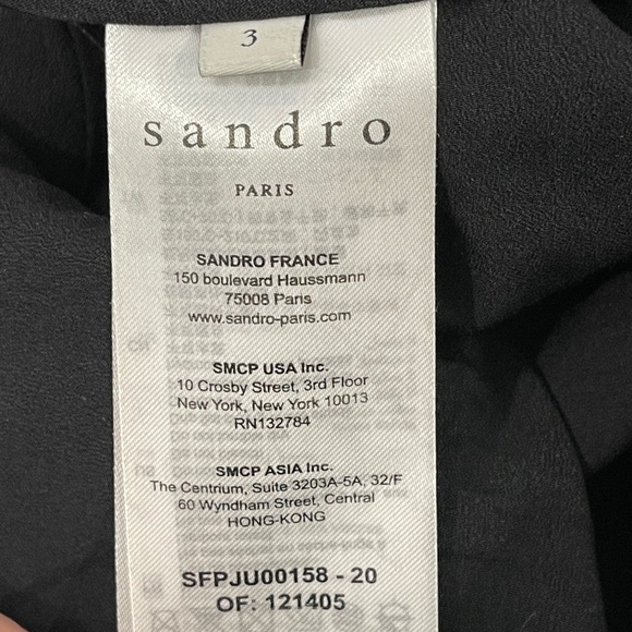 Sandro Paris Stud Embellished Midi Pleated Black Debby Wrap Skirt Size 3 US 8 - Picture 10 of 12